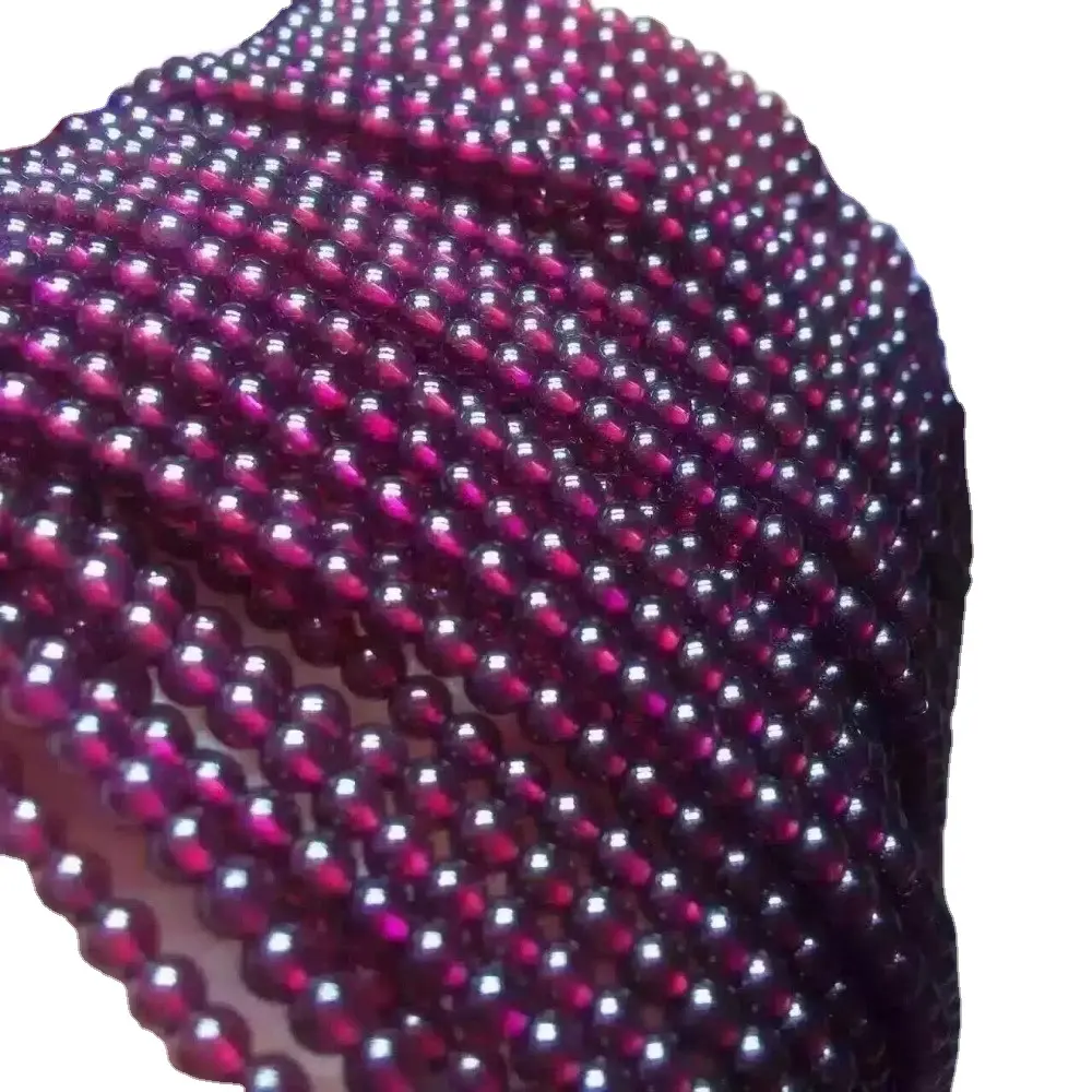Natural Red Garnet Gemstone Beads Putaran 16 "6mm 8mm 10mm 12mm 14mm
