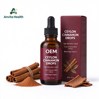 Gouttes de cannelle de Ceylan à absorption rapide, extrait liquide authentique d'écorce de cannelle pour le soutien de la glycémie, marque privée OEM