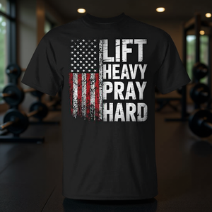 Camiseta cristiana para hombre y mujer, para levantar pesas, rezar mucho, gimnasio, ropa deportiva - Product Image 3
