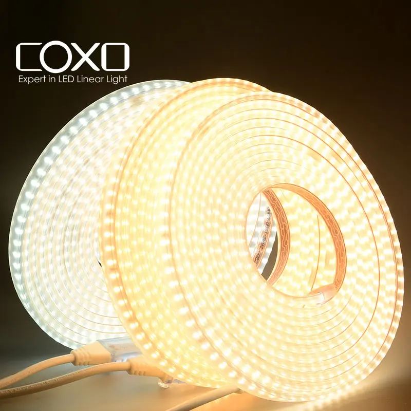 COXO High voltage led strip light Anti glare 3000k 4000k 6000k 110v 220v led strip