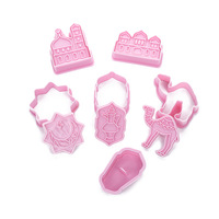 6 pièces style islamique musulman logo temple étoile lune chameau bouilloire forme bricolage pâte argile biscuit plongeur cutter poterie outil moules