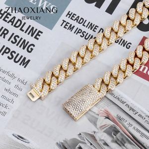 Collar de Cadena Cubana de Latón con Circonitas Cúbicas y Diamantes CZ, Estilo Hiphop, Calidad Joyería, para Hombre - Product Image 3