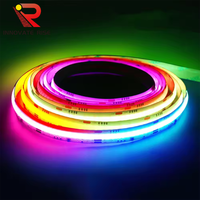 Bande LED RGB IC programmable 12V 24V 576 LED par mètre 8W+16W/M PCB 10mm IP20 Ruban lumineux flexible découpable