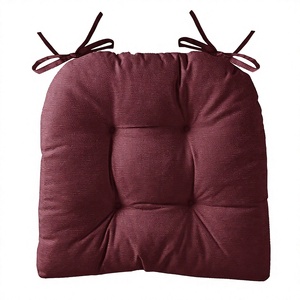 Coussin de siège carré en coton ignifuge, bleu foncé - Product Image 3