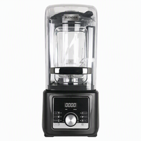 Mixeur Commercial Électrique 6L en Plastique avec Couvercle Insonorisé, Commande Tactile, 7 Vitesses, pour Broyer la Glace, Préparer des Jus et des Smoothies, Silencieux et Automatique