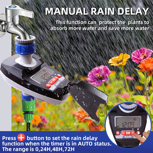 Programador de Riego con Temporizador de Agua de Doble Válvula, a Pilas, Resistente a las Heladas, con Retraso por Lluvia para Jardín y Riego por Goteo en Vacaciones - Product Image 5