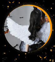 Ali di Piume per Costume da Angelo e Diavolo, Accessori per Travestimenti di Halloween per Bambini, Donne e Adulti