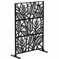 Panneau décoratif autoportant en métal découpé au laser, style Art Déco, pour clôture d'intimité extérieure, idéal pour terrasse, piscine, jardin et balcon