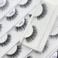 Faux cils en vison synthétique de Chine, 12 mm, faits à la main, réutilisables, sans cruauté, bande souple 3D, vente en gros