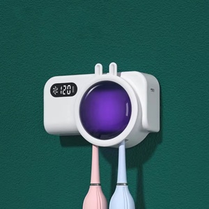UVC Toothbrush <b>Holders</b> Rechargeable Wall Mounted Drying Toothbrush Toothpaste Squeezer Dispenser - Product Image 2