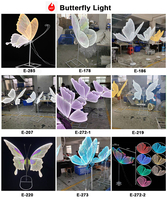 Lampu Lantai LED Kupu-kupu MILE untuk Pernikahan, Tinggi Dapat Disesuaikan, Lampu Plafon Warna-warni, Dekorasi Panggung Acara Pernikahan dengan Kupu-kupu Gantung