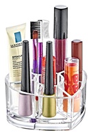 Boîte de rangement pour maquillage décorative universelle moderne en cristal PS transparent en forme de cœur, étanche, avec compartiments pour pinceaux