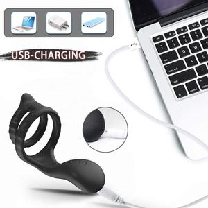 Anello Vibrante Doppio per Pene in Silicone Estensibile con 10 Modalità di Vibrazione per <span class=keywords><strong>Uomo</strong></span> - Product Image 3