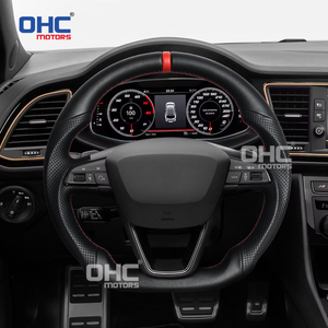 Volant en Cuir Intégral en Stock EU pour <span class=keywords><strong>Cupra</strong></span> Seat <span class=keywords><strong>Leon</strong></span> Mk3 2013-2019 avec Trous pour Palettes - Product Image 6