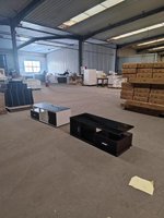 Table basse de luxe en MDF UV brillant avec plateau en verre, idéale pour le salon – Nouveauté très prisée