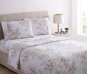 Ensemble de 4 draps en microfibre imprimés ultra-doux Beaux motifs tirés de la nature Draps de <span class=keywords><strong>lit</strong></span> confortables toutes saisons - Product Image 2