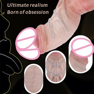 Krog Double-Layer Construction Liquid Silicone <b>Dildo</b> with Suction Cup Base Realistic Texture for G-Spot Stimulation - Product Image 4
