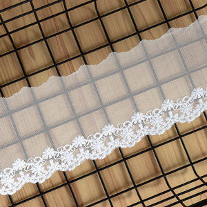 Pizzo a rete di alta qualità <span class=keywords><strong>con</strong></span> motivo a pois e stelle per decorazioni di abiti da donna in stile Lolita, larghezza 7,5-17 cm, rete a pois e stelle. - Product Image 4