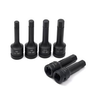 Jeu de clés à douille de qualité industrielle en acier Cr-Mo phosphate noir hexagonal pour réparation automobile, entraînement 1/2 po H6 H7 H10 H11 H13 H14 - Product Image 2