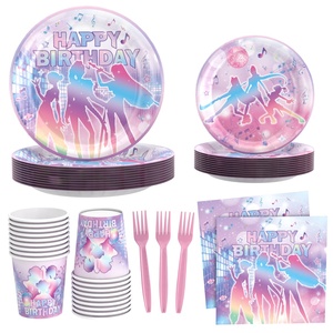 Juego de Vajilla Premium con Temática Musical Rosa para Fiestas de Cumpleaños de Niñas, Decoración para Celebraciones y Eventos Infantiles - Product Image 5