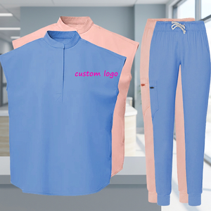 Tenues médicales unisexe pour infirmières, esthéticiennes et médecins, grandes tailles, écologiques, tissées, extensibles dans les 4 sens, sans coutures, ensembles de blouses et pantalons de travail - Product Image 3