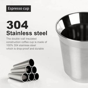 Custom logo 80ml 160 ml 250 ml Thermal <b>Cup</b> Coffee Mug 304 Stainless Steel Double Wall Capsule Italy <b>Espresso</b> Coffee <b>Cup</b> - Product Image 4