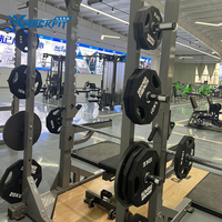 Plataforma Profesional para Levantamiento de Pesas, Half Rack para Sentadillas con Cable Crossover, Capacidad de 195 kg, Equipo de Fuerza de Grado Comercial