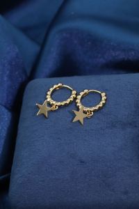 Boucles d'oreilles clous classiques et élégantes Tianyu Gems en laiton plaqué or pour femme avec pendentif étoile à cinq branches en zircon blanc - Product Image 2