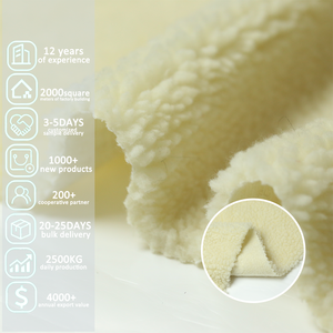 Tessuto in pile sherpa 100% poliestere spazzolato effetto <span class=keywords><strong>camoscio</strong></span>, certificato OEKO-TEX, 300 GSM, colore personalizzabile per tappezzeria - Vendita all'ingrosso - Product Image 2