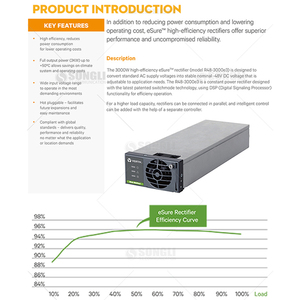 Fuente de Alimentación de Red de Alta Frecuencia R48-3000e3, 48V 3000W, Módulo Rectificador de Energía para Telecomunicaciones, Entrada 220-250V, Salida 50/65Hz - Product Image 2