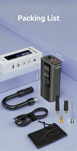 Inflador de Neumáticos Portátil T01 de 150 PSI con Pantalla Digital LED, Linterna y Banco de Energía para Automóvil, Motocicleta, Bicicleta y Juguetes Inflables - Product Image 3