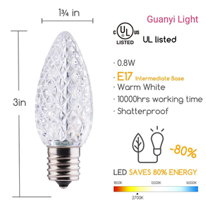 C9 <span class=keywords><strong>LED</strong></span> キャンドル電球 多面体 クリスマス ホテル用交換電球 E17 ベースタイプ - Product Image 2
