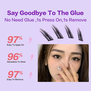 رموش صناعية مخصصة بدون غراء ذاتية اللصق نباتية على شكل مجموعات - Product Image 5