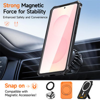 Harde PC Zachte TPU Hybride Magnetische Telefoonhoes voor Samsung S26 S25 Ultra Verborgen Standpunt Vierhoekbescherming