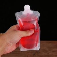 Vente en gros 100ml 150ml 200ml 250ml 500ml Sac de pochette à bec auto-scellant mat transparent pour emballage de liquide de boisson de jus de lait