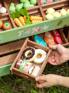 COMMIKI Stand de vente de fruits <span class=keywords><strong>en</strong></span> <span class=keywords><strong>bois</strong></span> pour jeux de rôle <span class=keywords><strong>en</strong></span> extérieur, jouets de magasin de fruits pour enfants d'âge préscolaire, <span class=keywords><strong>jouet</strong></span> d'imitation pour le jardin - Product Image 5