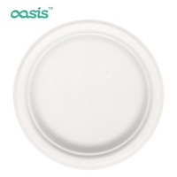 Assiettes Oasis de 6 pouces, résistantes à la graisse, compatibles micro-ondes, écologiques, en bagasse, jetables, biodégradables, compostables, sans BPA, en vrac