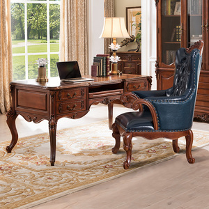 European-style <strong>Solid</strong> <strong>Wood</strong> <strong>Desk</strong>, Vintage Chic Office <strong>Desk</strong>, Luxury Computer <strong>Desk</strong>, Writing <strong>Desk</strong>, Home Office Furniture - Product Image 5
