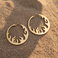 Grandes boucles d'oreilles créoles dorées géométriques massives pour femmes, style statement, pour usage quotidien