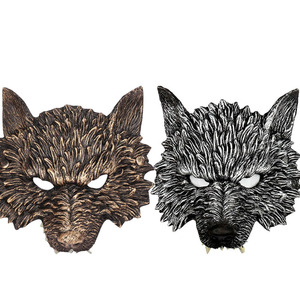 Disfraz de Halloween Adulto Realista Media Máscara <span class=keywords><strong>Lobo</strong></span> Máscaras <span class=keywords><strong>Hombre</strong></span> <span class=keywords><strong>Lobo</strong></span> Animal Mono Máscara Gorila Marrón - Product Image 4