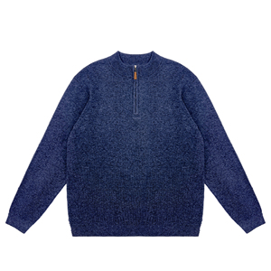 Tùy Chỉnh OEM Mùa Thu Mùa Đông Nửa Dây Kéo Màu Rắn Đơn Giản Ấm Áp Áo Len Người Đàn Ông Đứng Cổ Áo Nặng Dày Len Áo Len - Product Image 2