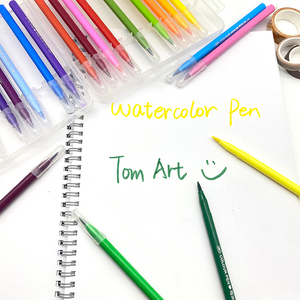 Kustom 12 24 36 48 warna spidol kuas cat air pena ujung lembut set untuk menggambar dan melukis - Product Image 5