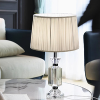 Lampe de bureau en cristal VH de luxe moderne avec abat-jour bleu chevet chaud et style européen romantique pour l'éclairage de la maison de l'hôtel