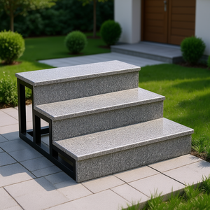 Marches d'escalier modernes en granit gris 18x300x1000, découpées sur mesure, surface polie, durables, design contemporain pour intérieur - Product Image 3
