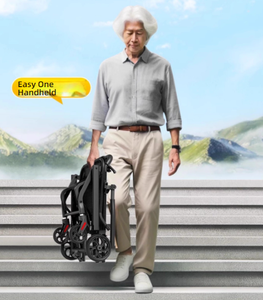 รถเข็นคนพิการแบบแมนนวลพับได้น้ำหนักเบา20นิ้วพร้อมที่วางขาแบบถอดได้ - Product Image 6