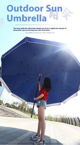 Parasol d'extérieur moderne grand format rétractable pliable publicitaire en tissu Oxford manuel coupe-vent pour plage, stand et cour - Product Image 2