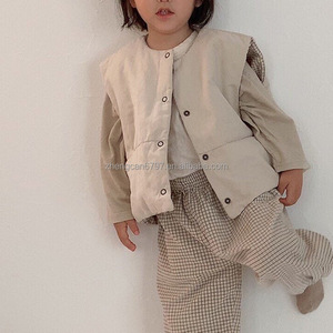 Gilet coupe-vent d'hiver de haute qualité pour bébé, veste <span class=keywords><strong>sans</strong></span> manches doublée pour <span class=keywords><strong>enfants</strong></span>, hauts rembourrés en coton pour <span class=keywords><strong>enfants</strong></span> - Product Image 4