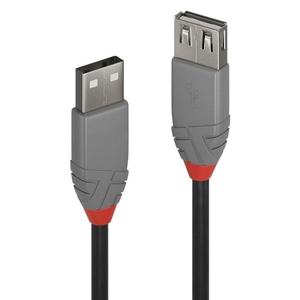 Cable USB 2.0 de 0,5 m, tipo A, color negro/gris, ideal para transferir datos y cargar dispositivos compatibles. - Product Image 1