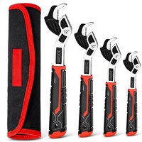 Juego de 4 Llaves Ajustables de Acero al Cromo Vanadio de 6"-8"-10"-12" para Fontaneros