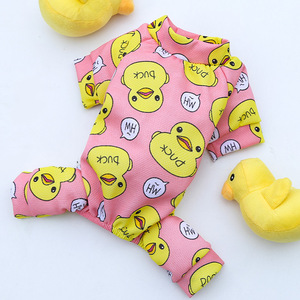 Shine And Shine Pet Dog <b>Cat</b> Duck Cartoon Pajamas Spring Four-Legged <b>Clothes</b> Base Layer Outfits - Product Image 1
